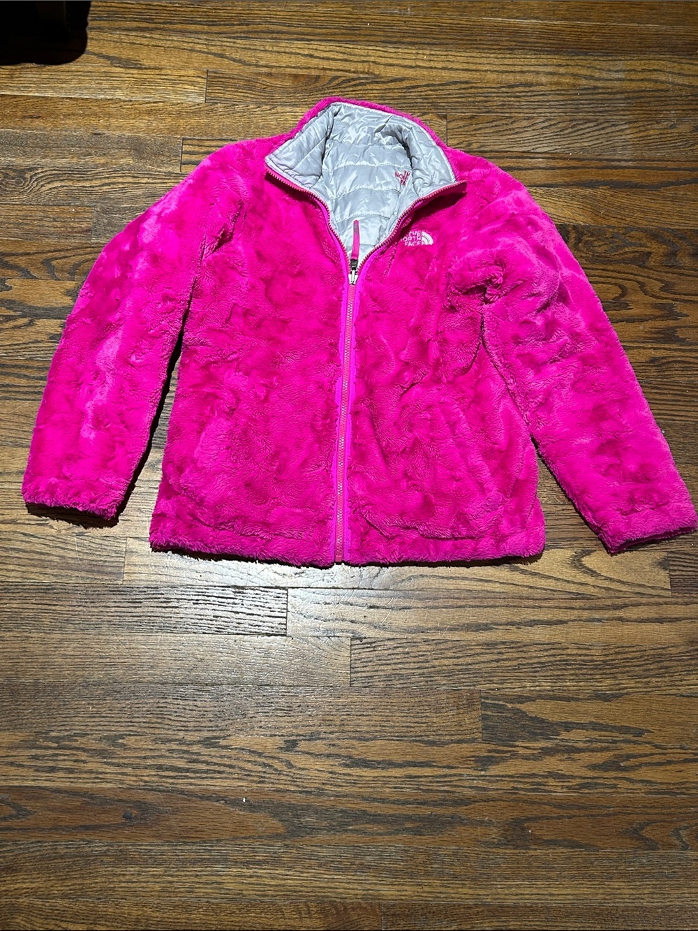The North Face Kids Pink Fuzzy Zip Jacket